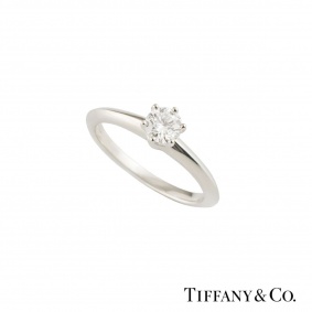 Tiffany & Co. Platinum Diamond Setting Ring 0.38ct F/VS1